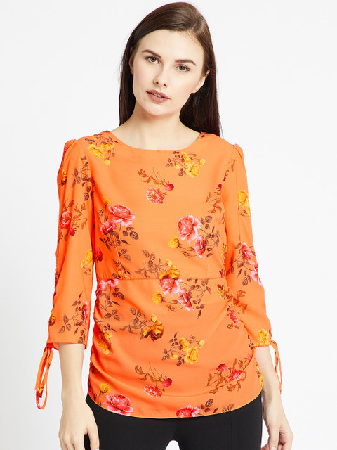 

COVER STORY Women Orange Printed Top