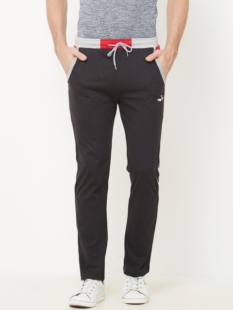 

FiTZ Men Black Solid Track Pants