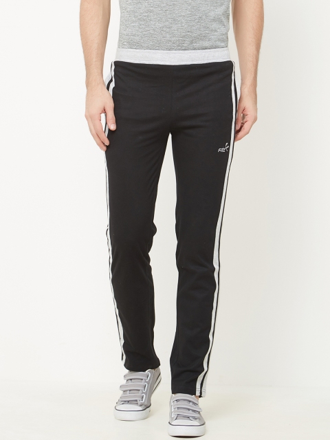 

FiTZ Men Black Solid Track Pants