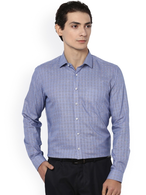 

Van Heusen Men Blue Slim Fit Checked Formal Shirt