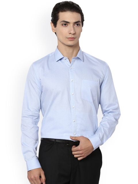 

Van Heusen Men Blue Slim Fit Checked Formal Shirt