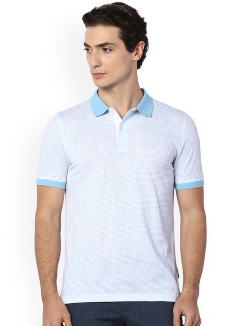 

Van Heusen Men Blue Printed Polo Collar T-shirt
