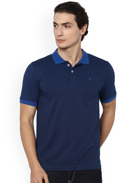 

Van Heusen Men Navy Blue Printed Polo Collar T-shirt