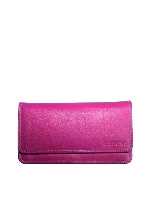 

CALFNERO Women Pink Solid Two Fold Wallet