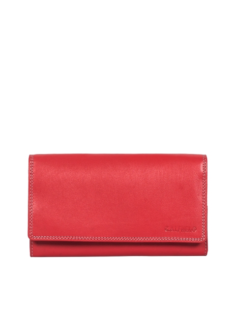 

CALFNERO Women Red Solid Two Fold Wallet