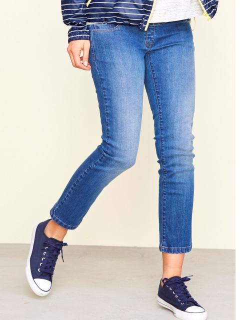 

next Women Blue Slim Fit Mid-Rise Clean Look Stretchable Maternity Jeans