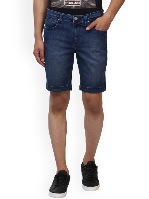 

Parx Men Blue Washed Regular Fit Denim Shorts