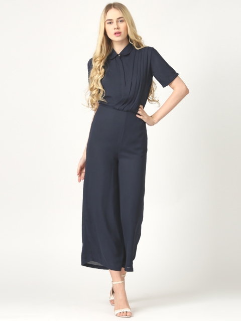 

Marie Claire Navy Blue Solid Basic Jumpsuit