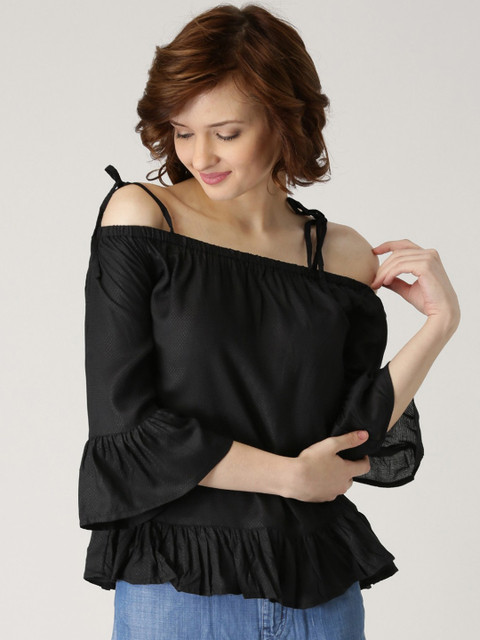 

Marie Claire Women Black Solid Top
