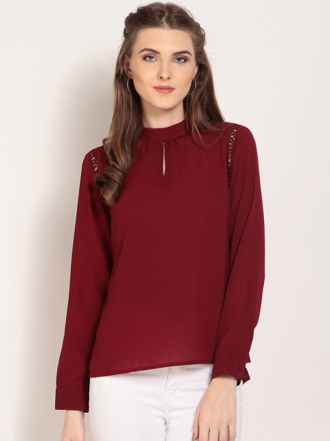 

Marie Claire Women Maroon Solid Top