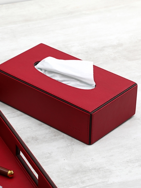 

Pure Home and Living Red Solid Tissue Holder