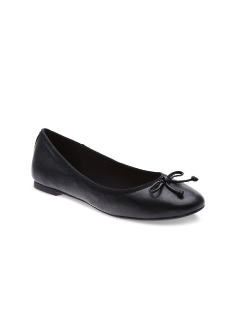

ALDO Women Black Solid Leather Ballerinas