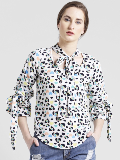 

Texco Women Multicoloured Heart Print Top, Multi