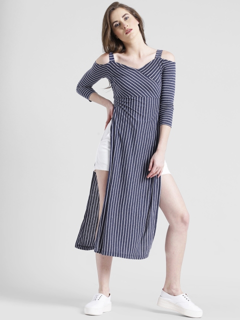 

Texco Women Navy Blue Striped Maxi Top