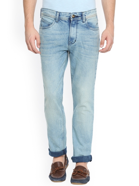 

People Men Blue Slim Fit Mid-Rise Clean Look Stretchable Jeans