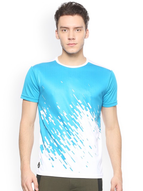

People Men Blue Printed Round Neck T-shirt