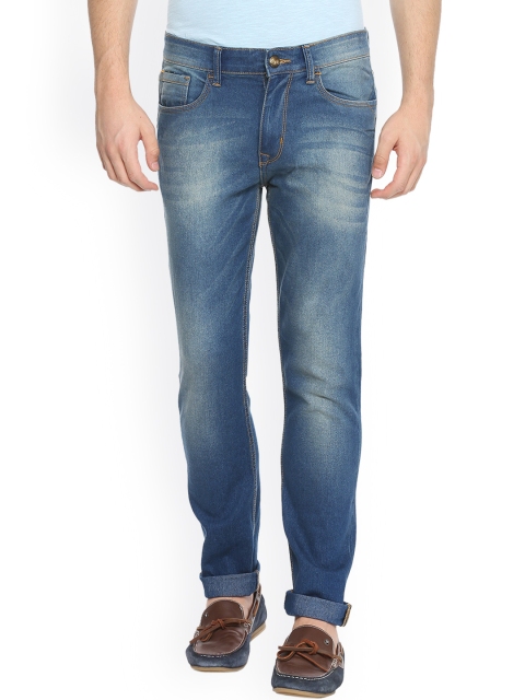 

People Men Blue Slim Fit Mid-Rise Clean Look Stretchable Jeans