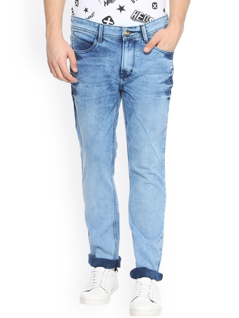 

People Men Blue Slim Fit Mid-Rise Clean Look Stretchable Jeans