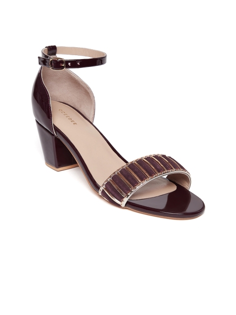 

OCEEDEE Women Maroon Solid Leather Pumps