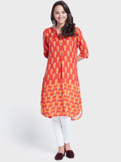 

Global Desi Women Red Printed Tunic
