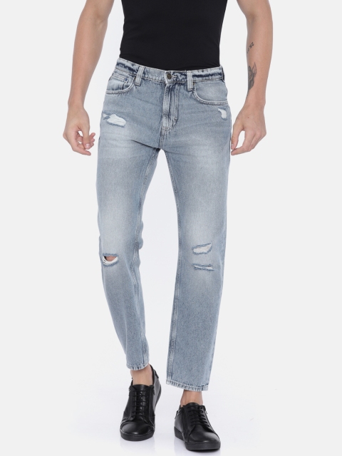 

Lee Men Blue Slim Fit Mid-Rise Mildly Distressed Jeans