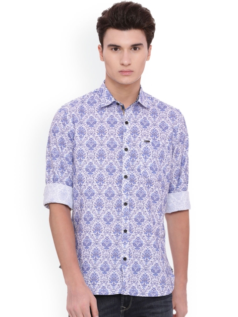 

Peter England Casuals Men Blue Slim Fit Printed Casual Shirt