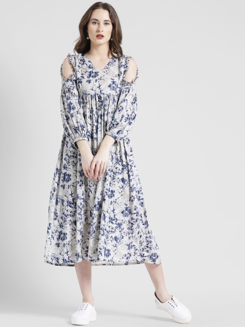 

Texco Women Grey Printed Fit and Flare Dress