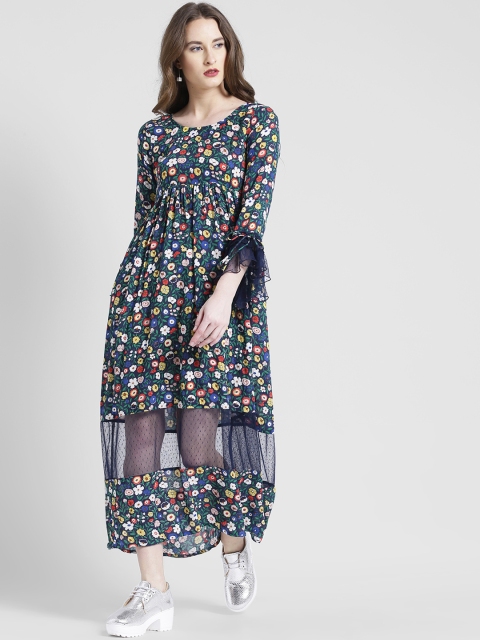

Texco Women Multicoloured Floral Printed Fit and Flare Dress, Multi