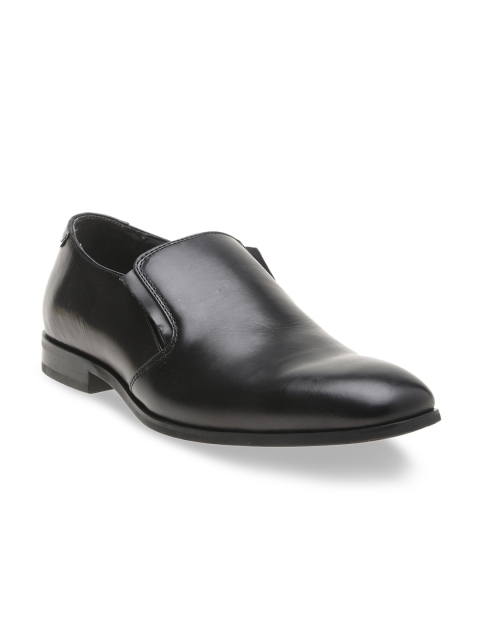 

ALDO Men Black Leather Formal Slip-On Shoes
