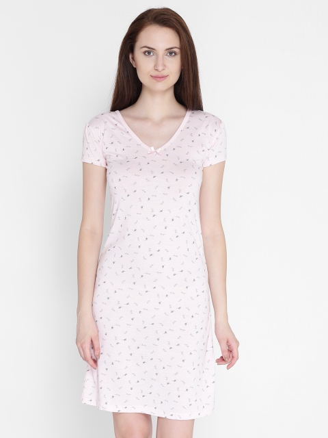 

Claura Pink Printed Nightdress