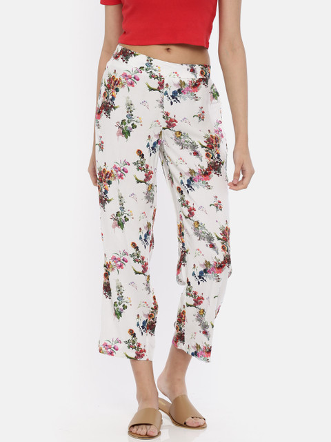 

Melange by Lifestyle Women Off-White Regular Fit Printed Regular Trousers