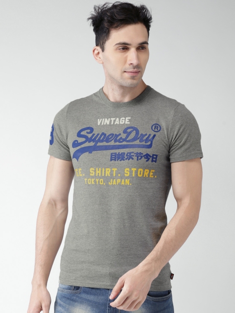 

Superdry Men Grey Printed Round Neck T-shirt