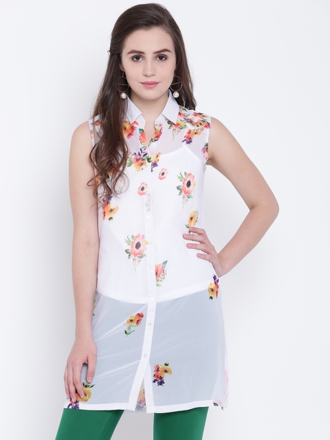 

Rangriti White Printed Tunic