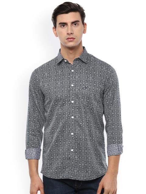 

Allen Solly Men Blue & Grey Slim Fit Printed Casual Shirt