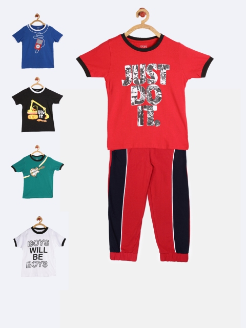 

GKIDZ Girls Multicoloured Printed T-shirt with Joggers, Multi