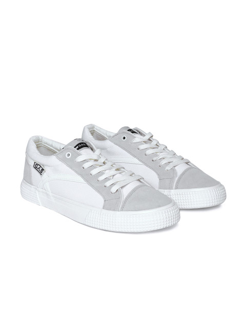 

GAS Men White & Grey Colourblocked CALIFORNIA LOW CVS Sneakers