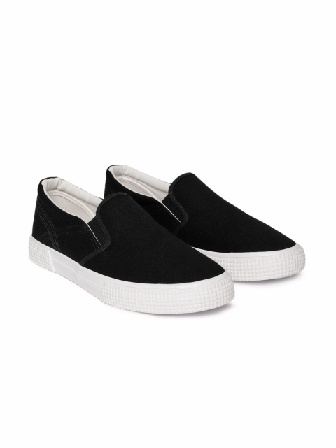 

GAS Men Black Solid SANTAMONICA Slip-On Sneakers