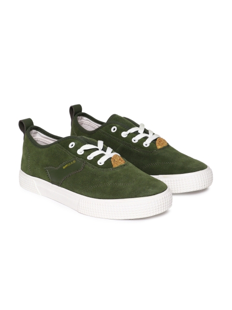 

GAS Men Olive Green David SD Suede Sneakers