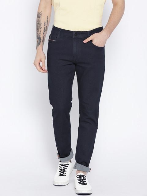 

John Players Men Navy Blue Skinny Fit Low-Rise Clean Look Stretchable Jeans