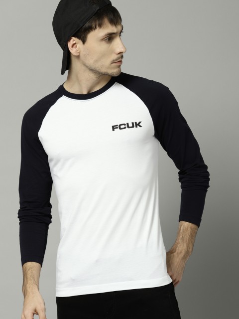 

French Connection Men White Solid Round Neck Pure Cotton T-shirt