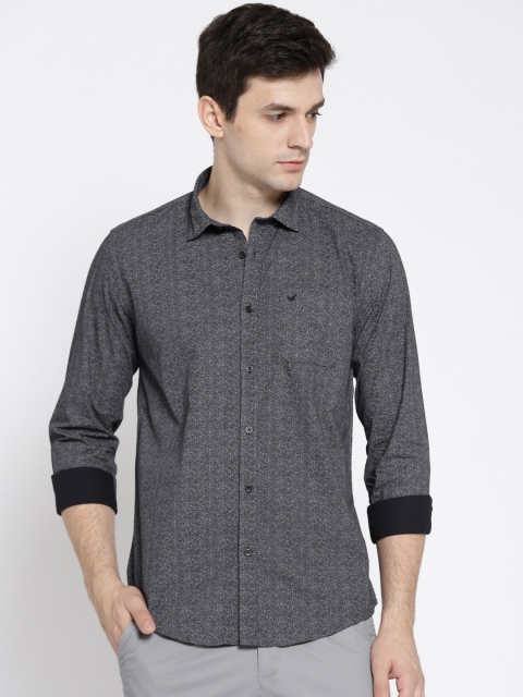 

Blackberrys Men Black & White Slim Fit Printed Casual Shirt