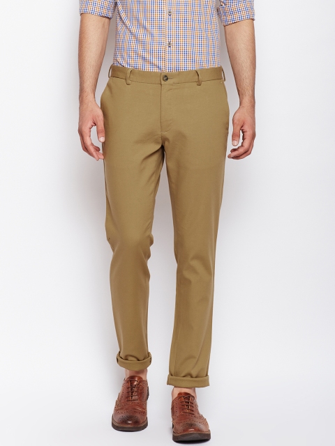 

Blackberrys Men Khaki Regular Fit Self Design Trousers