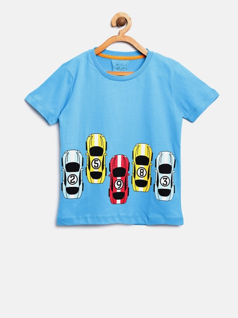 

Lazy Shark Boys Blue Printed Round Neck T-shirt