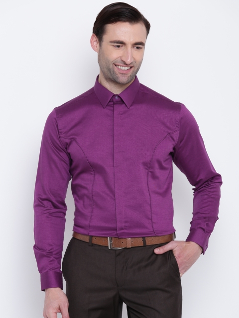 

Park Avenue Men Purple Super Slim Fit Solid Party Shirt