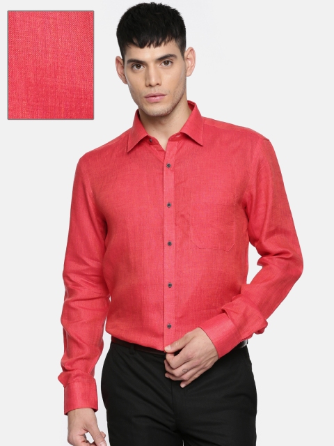 

Raymond Men Red Linen Regular Fit Solid Casual Shirt
