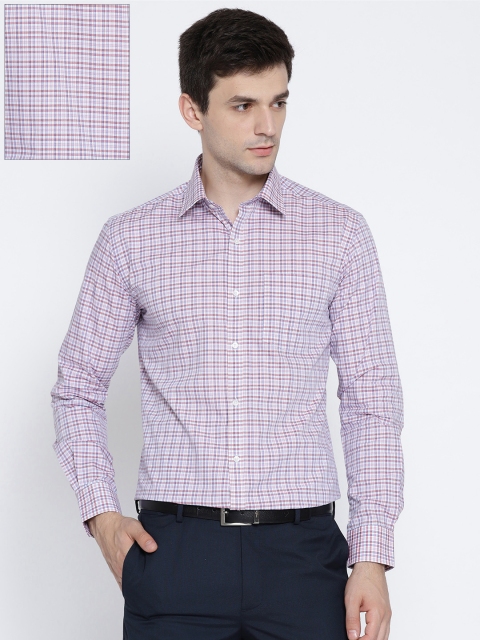 

Park Avenue Men Red & Blue Slim Fit Checked Formal Shirt