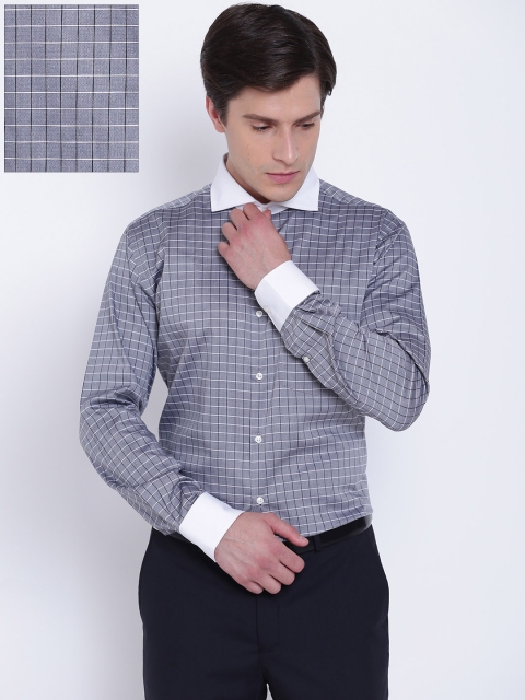 

Park Avenue Men Grey Slim Fit Checked Formal Shirt