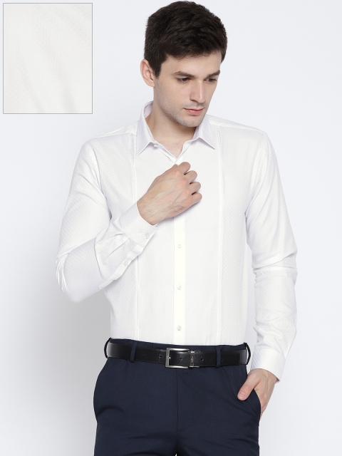 

Park Avenue Men White Slim Fit Self Design Formal Shirt