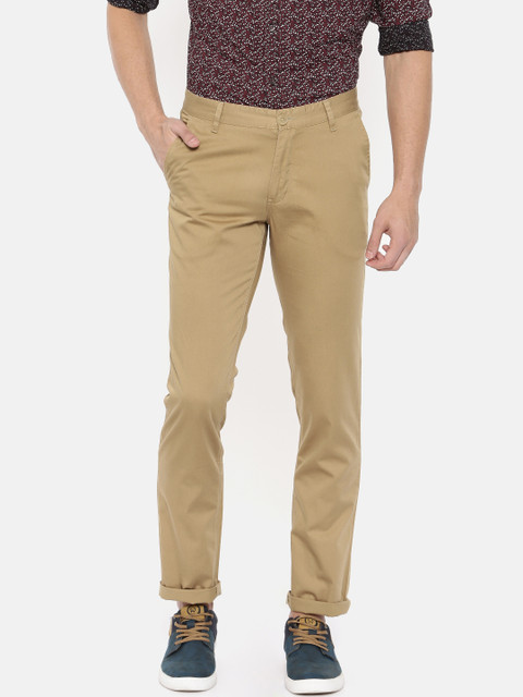 

Park Avenue Men Khaki Slim Fit Solid Chinos