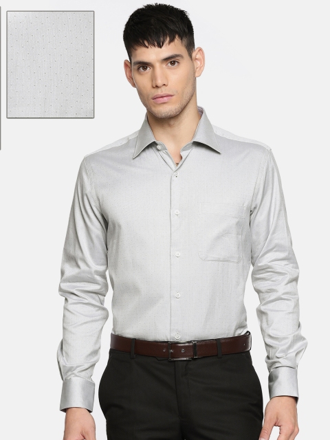 

Raymond Men Grey Slim Fit Self Design Formal Shirt